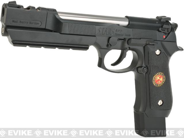 WE-Tech BioHazard Barry Burton M92 Custom Gen I Gas Blowback Airsoft Pistol (Model: Semi Auto / Black w/ Black Grip)