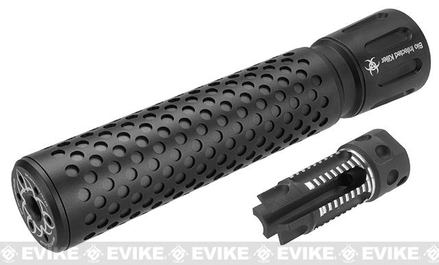 G&P Bio Infected Full Metal QD Mock Silencer with 3 Prong Flashhider (Color: Black / 14mm Positive)