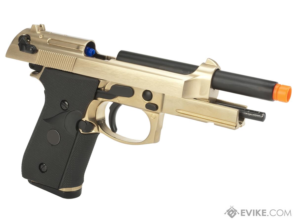 WETech M9A1 Full Metal Gas Blowback Pistol (Color Gold), Airsoft Guns