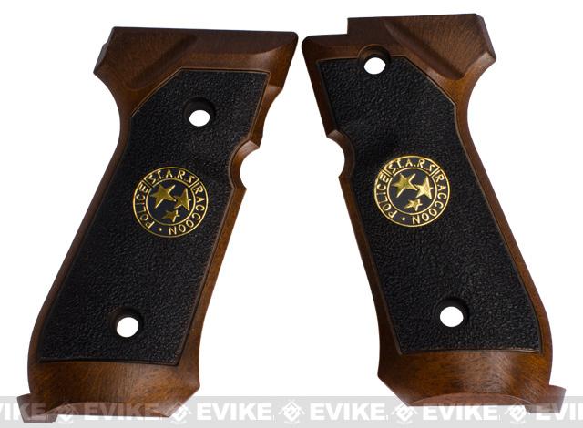 WE-Tech Bio-Hazard Grip Set for WE M9 Airsoft GBB Series Pistols - Imitation Wood