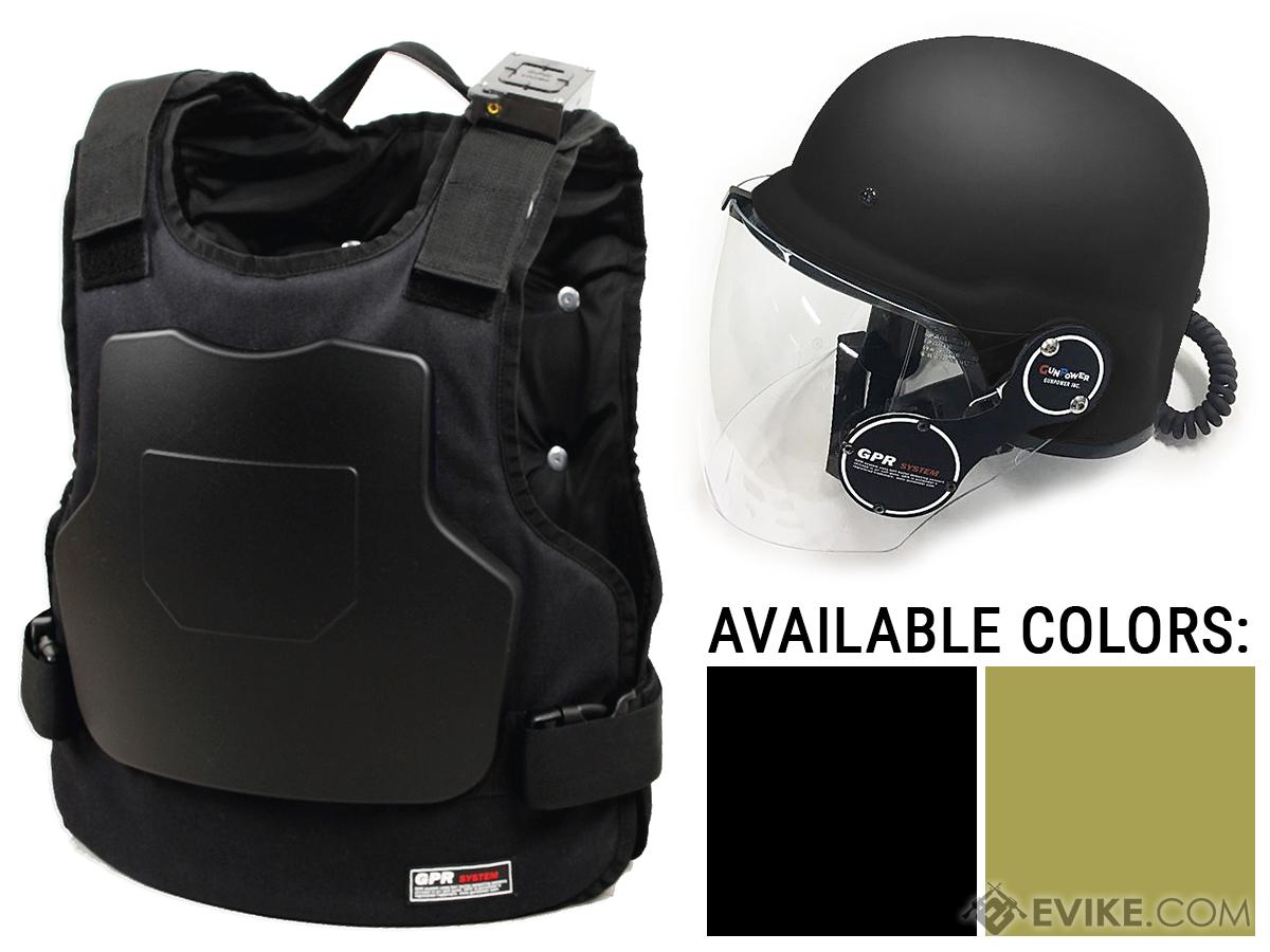 GUNPOWER GPR Tactical Simulation Advanced Vest and Helmet Package w/ Bluetooth Networking (Color: Tan)