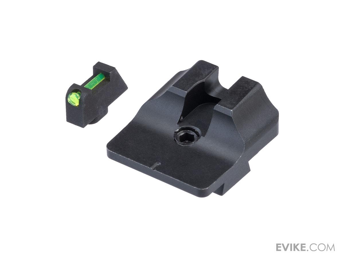 Guns Modify CNC Steel W Style Fiber Optic Sights for Elite Force GLOCK