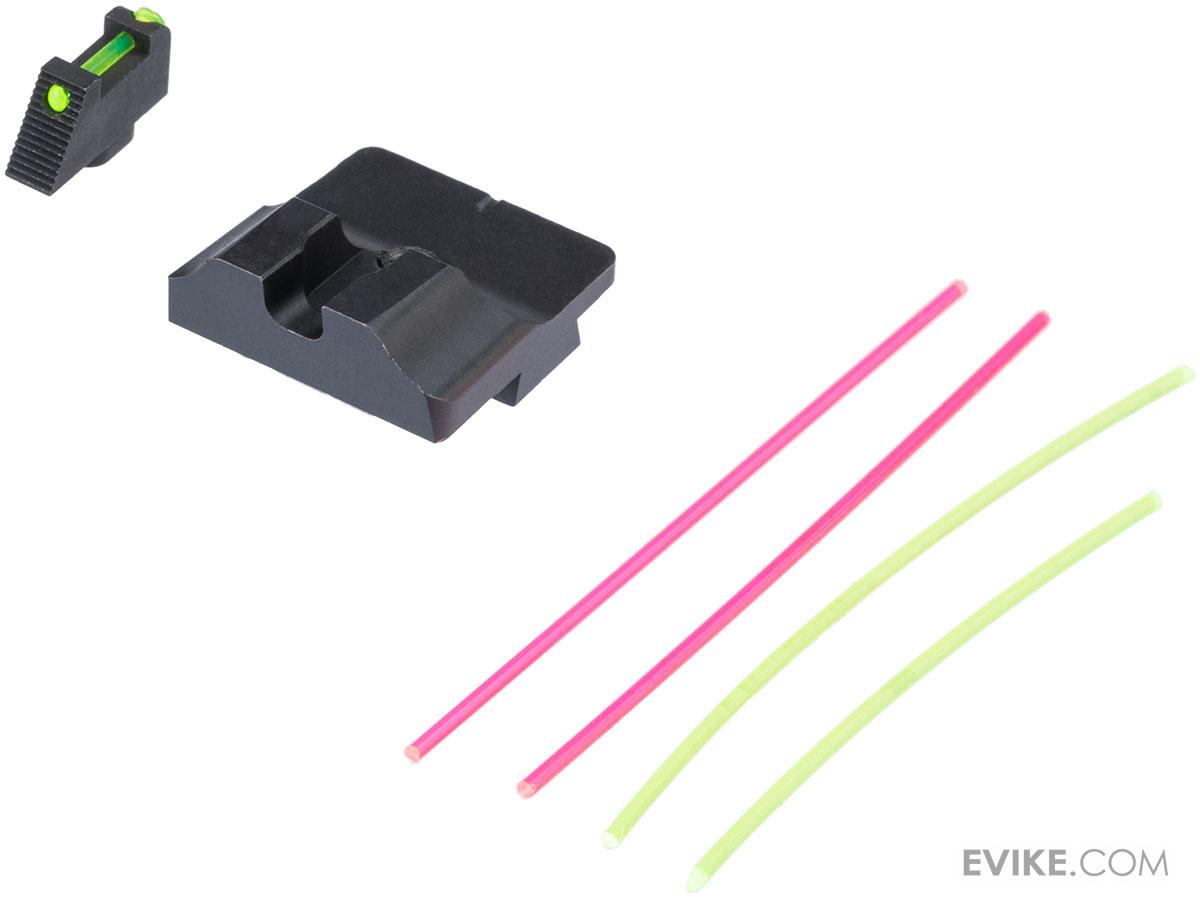 Guns Modify CNC Steel W Style Fiber Optic Sights for Elite Force GLOCK