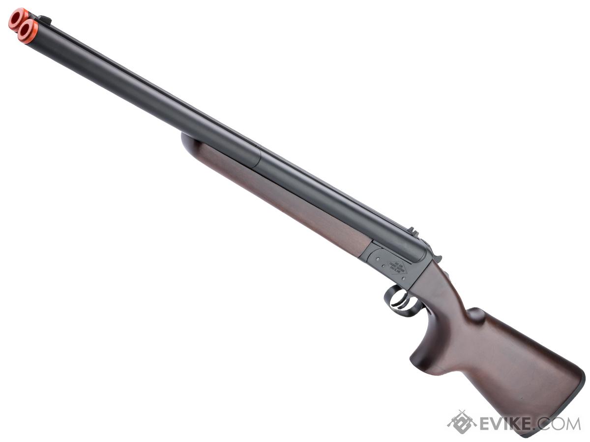 Hwasan Double Barrel Airsoft Gas Shotgun (Model: Real Wood Full Stock)