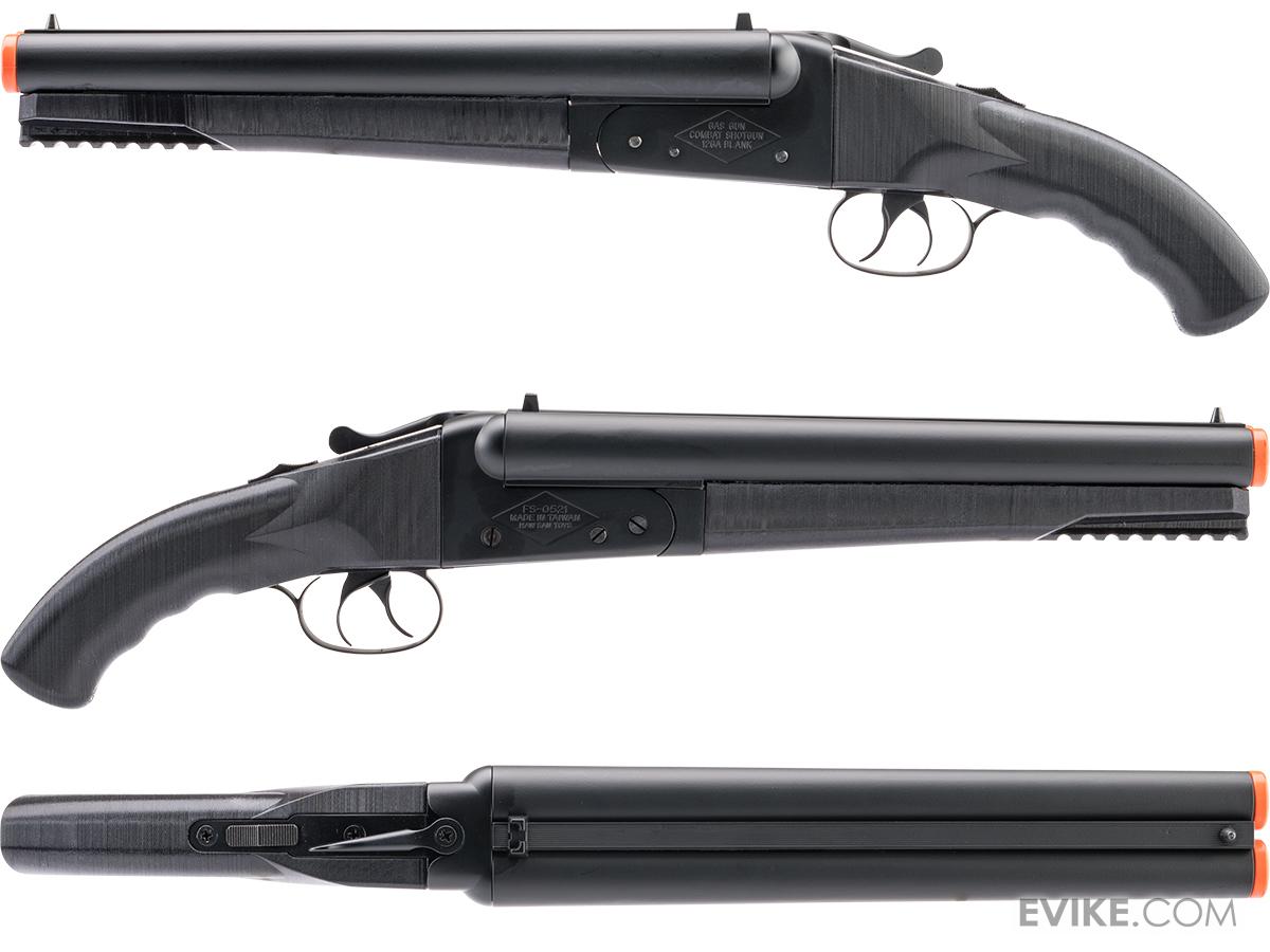Hwasan Double Barrel Airsoft Gas Shotgun (Model: Black 3D