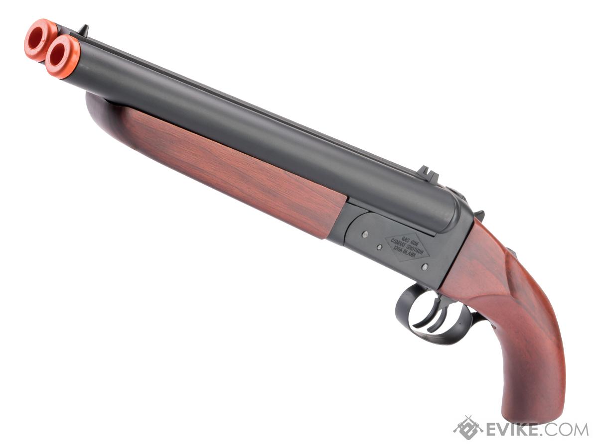 Hwasan Double Barrel Airsoft Gas Shotgun (Model: Real Wood Grips)