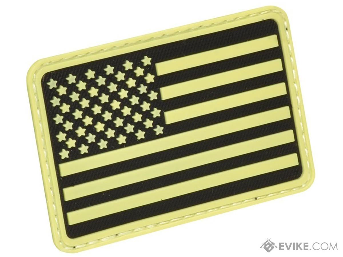 Hazard 4 US Flag Rubber Hook and Loop Patch (Style: Left Arm / Glow)