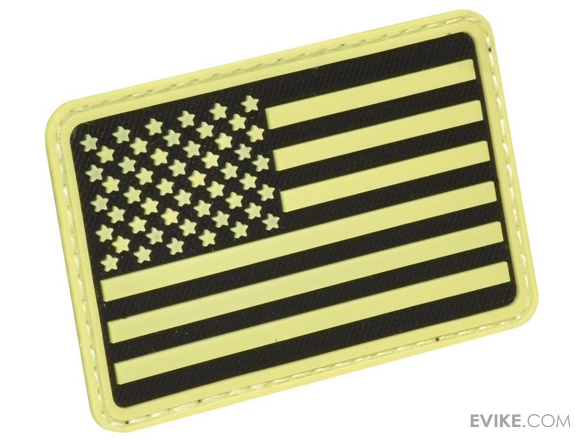 Hazard 4 US Flag Rubber Hook and Loop Patch (Style: Left Arm / Glow)