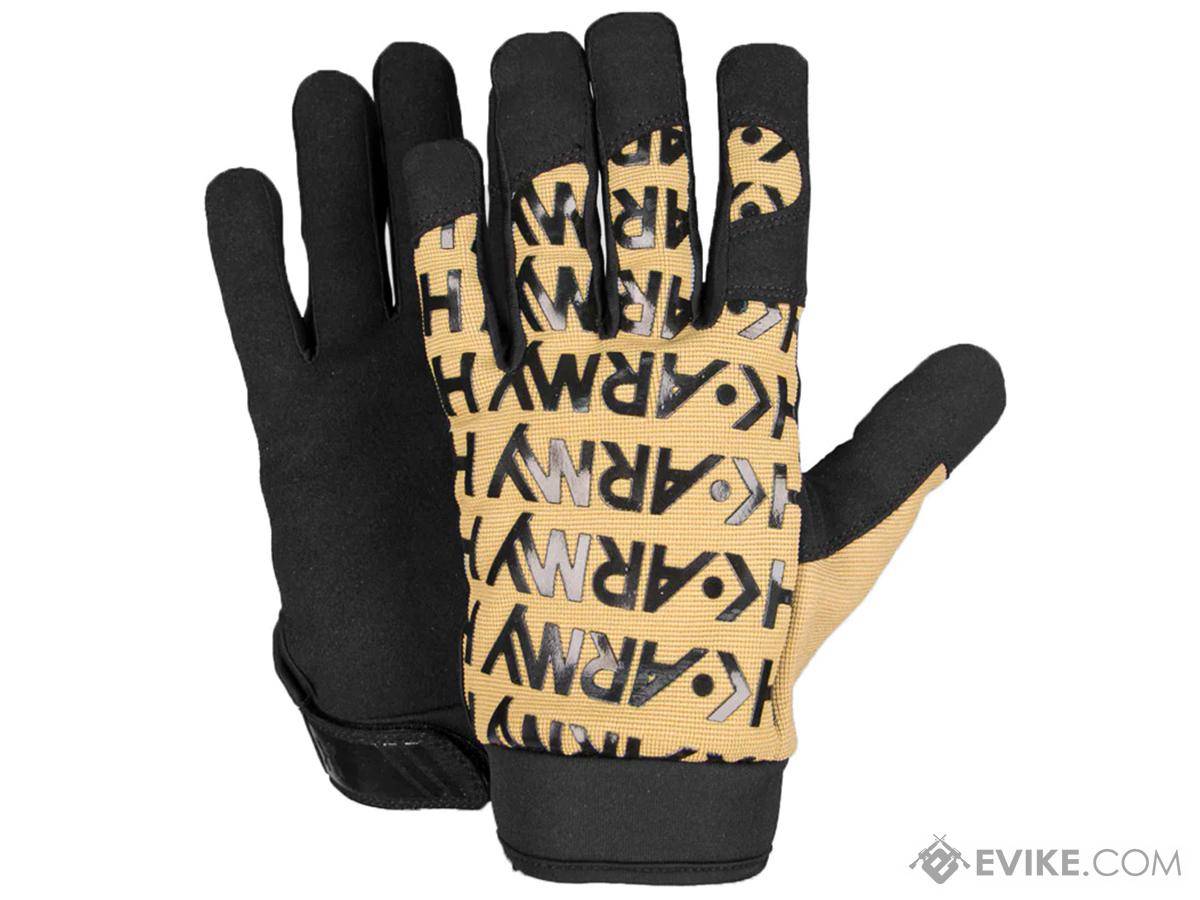 HK Army HSTL Series Full Fingered Gloves (Color: Tan-Black / Medium)