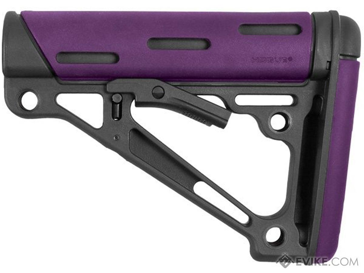 Hogue AR-15/M-16 OverMolded Collapsible Buttstock for Mil-Spec Buffer Tube (Color: Purple)