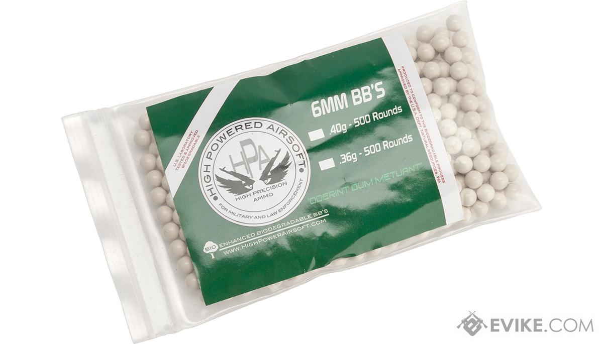 High Power Airsoft (HPA) US Lab Tested Precision Biodegradable 6mm Airsoft BBs (Model: .40g / 500rds)