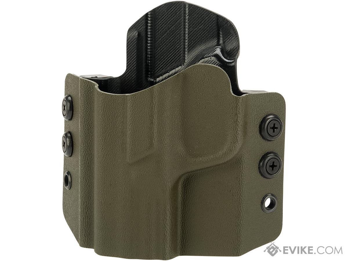High Speed Gear Inc OWB Kydex Holster for S&W M&P Pistols (Model: M&P Compact 9mm and 40 cal / Left Hand / Olive Drab)