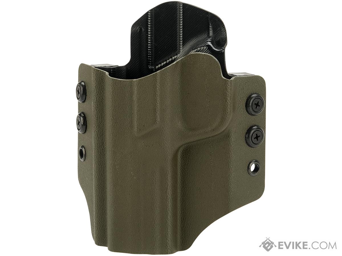 High Speed Gear Inc OWB Kydex Holster for S&W M&P Pistols (Model: M&P Full Size 9mm, .40, .45 and .45 Compact / Left Hand / Olive Drab)