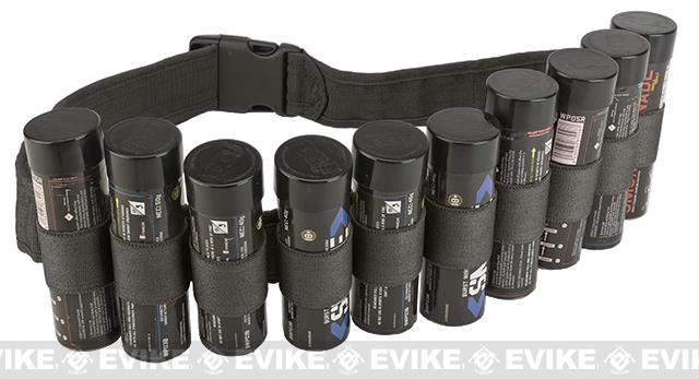 Enola Gaye Hang Ten Belt / Bandolier for Airsoft Smoke Grenades (Color: Black)