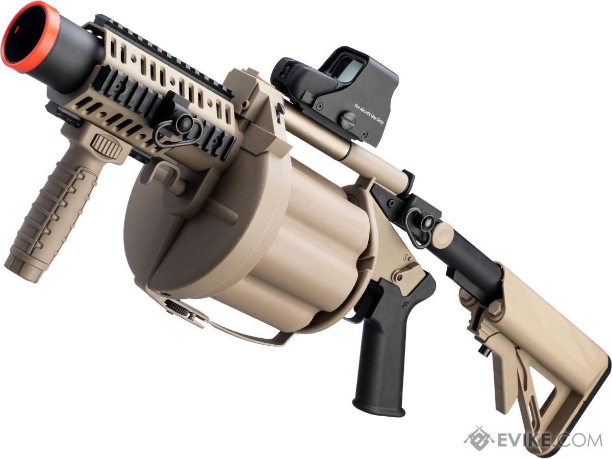 ICS MGL Full Size Airsoft Revolver Grenade Launcher (Color: Tan)