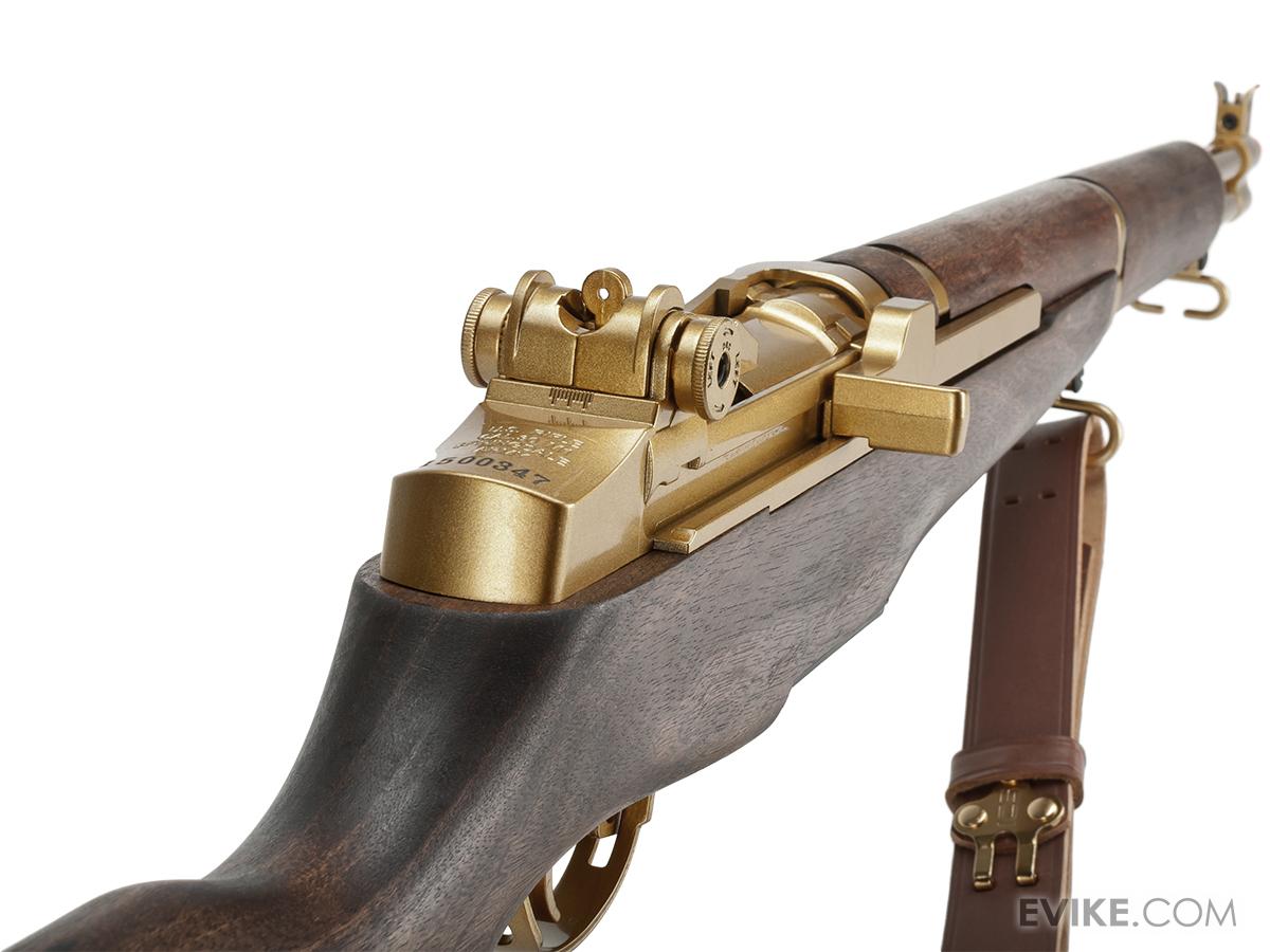 ICS M1 Garand Full Size Airsoft AEG Rifle with Real Wood Stock (Model 70th Anniversary Gold