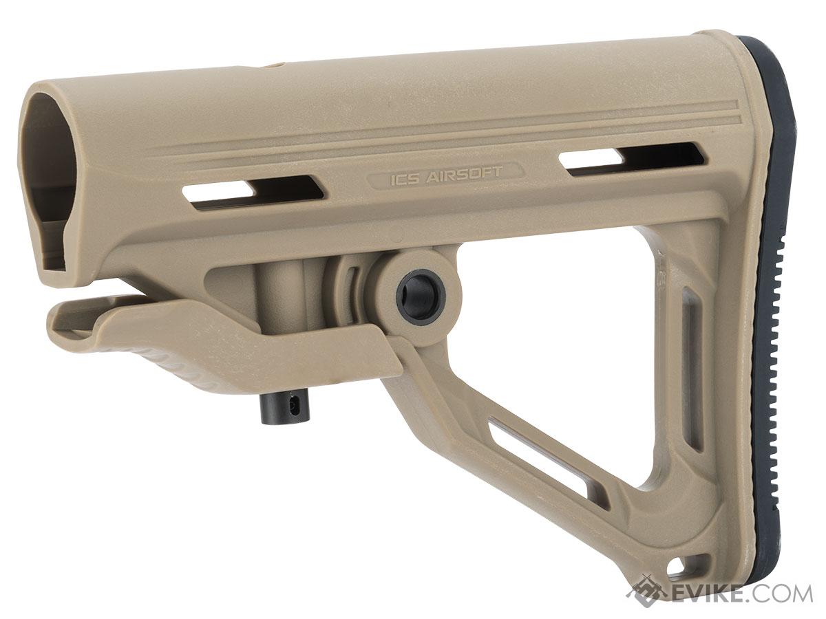 ICS High Speed Retractable Stock For M4/M16 Style Airsoft AEG (Color: Tan)