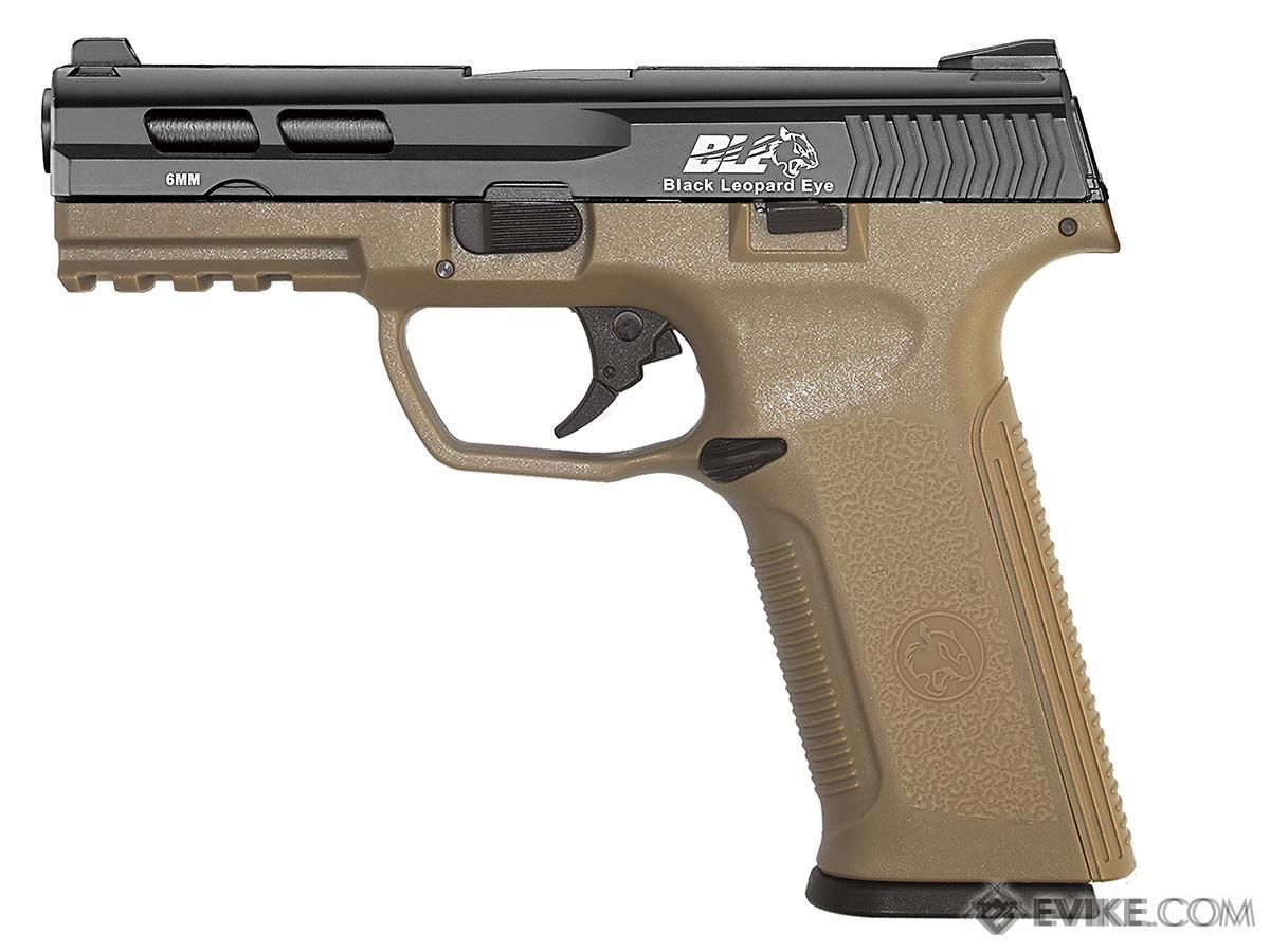 ICS BLE-XAE Ambidextrous Duty Size GBB Airsoft Pistol (Color: Two Tone Black Slide / Tan Frame)
