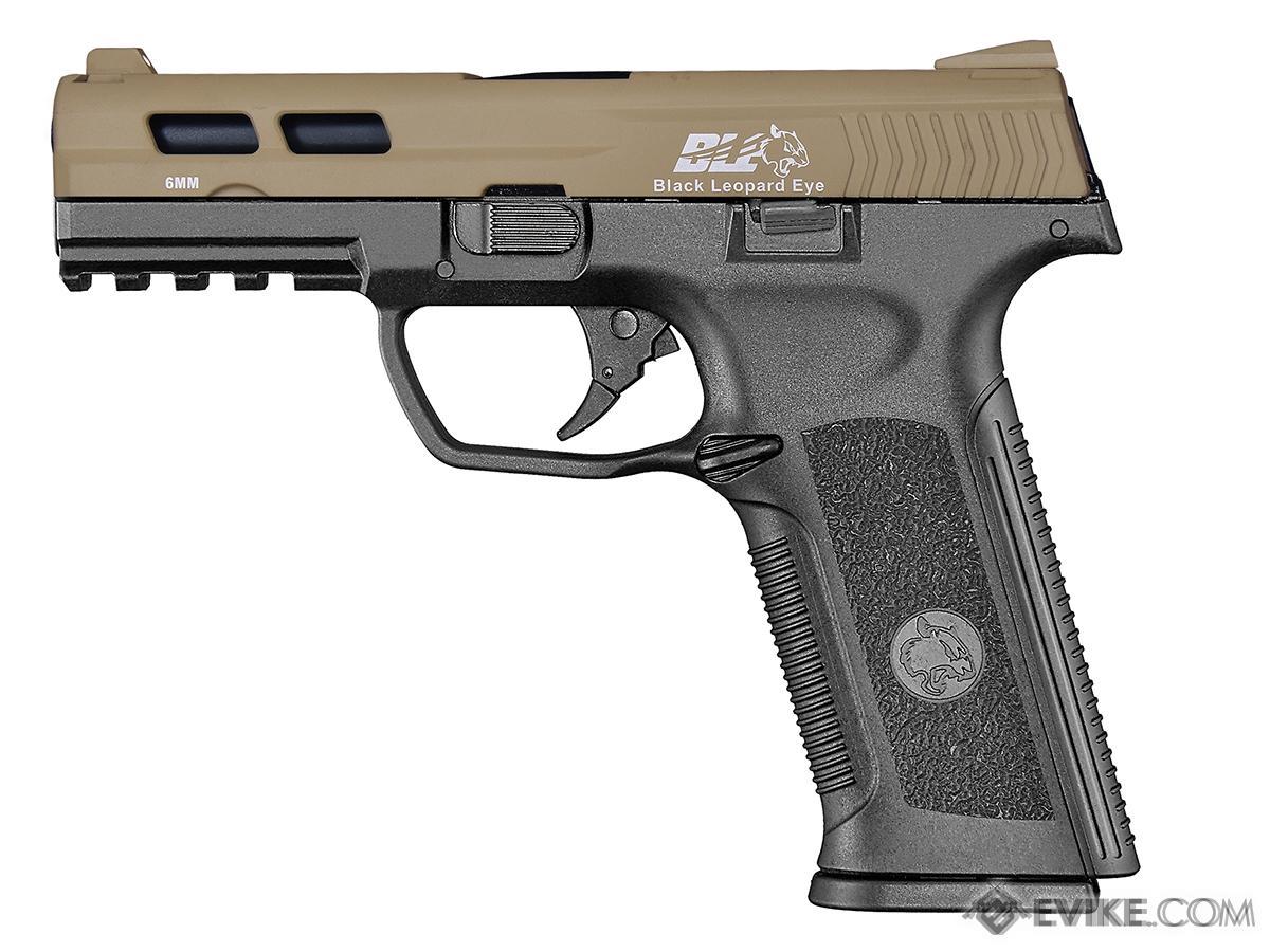 ICS BLE-XAE Ambidextrous Duty Size GBB Airsoft Pistol (Color: Two Tone Tan Slide / Black Frame)