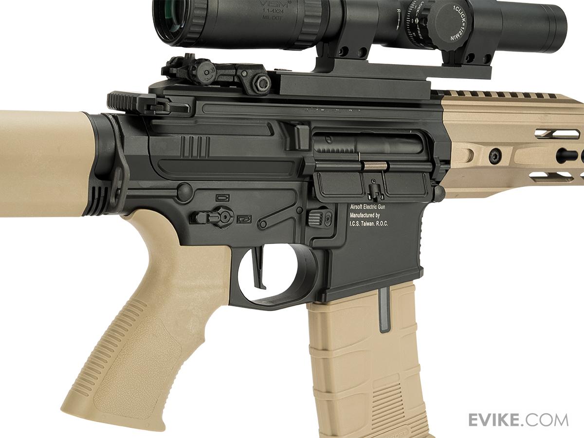 ICS CXPMARS Full Metal DMR Airsoft AEG (Color Black / Tan), Airsoft