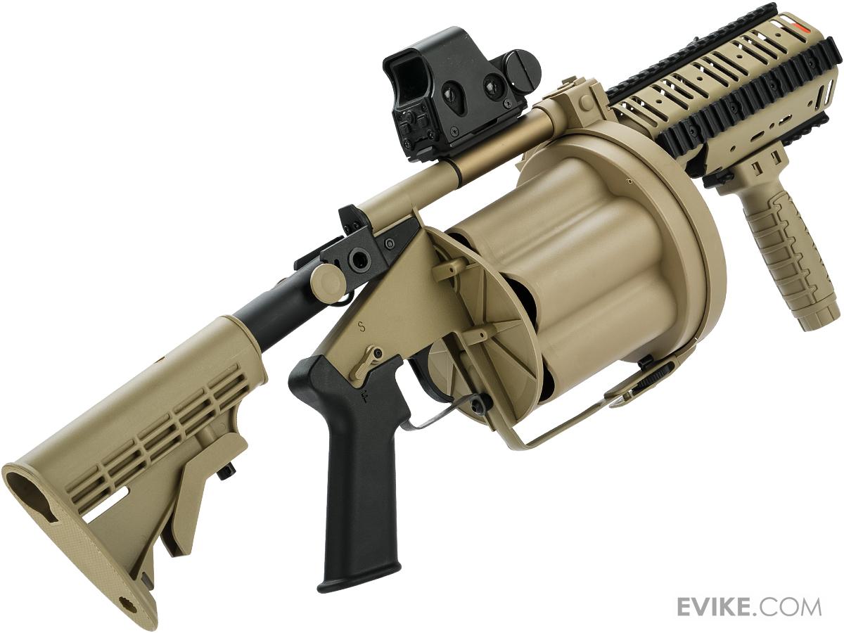 ICS MGL Full Size Airsoft Revolver Grenade Launcher (Color Tan Gen.2