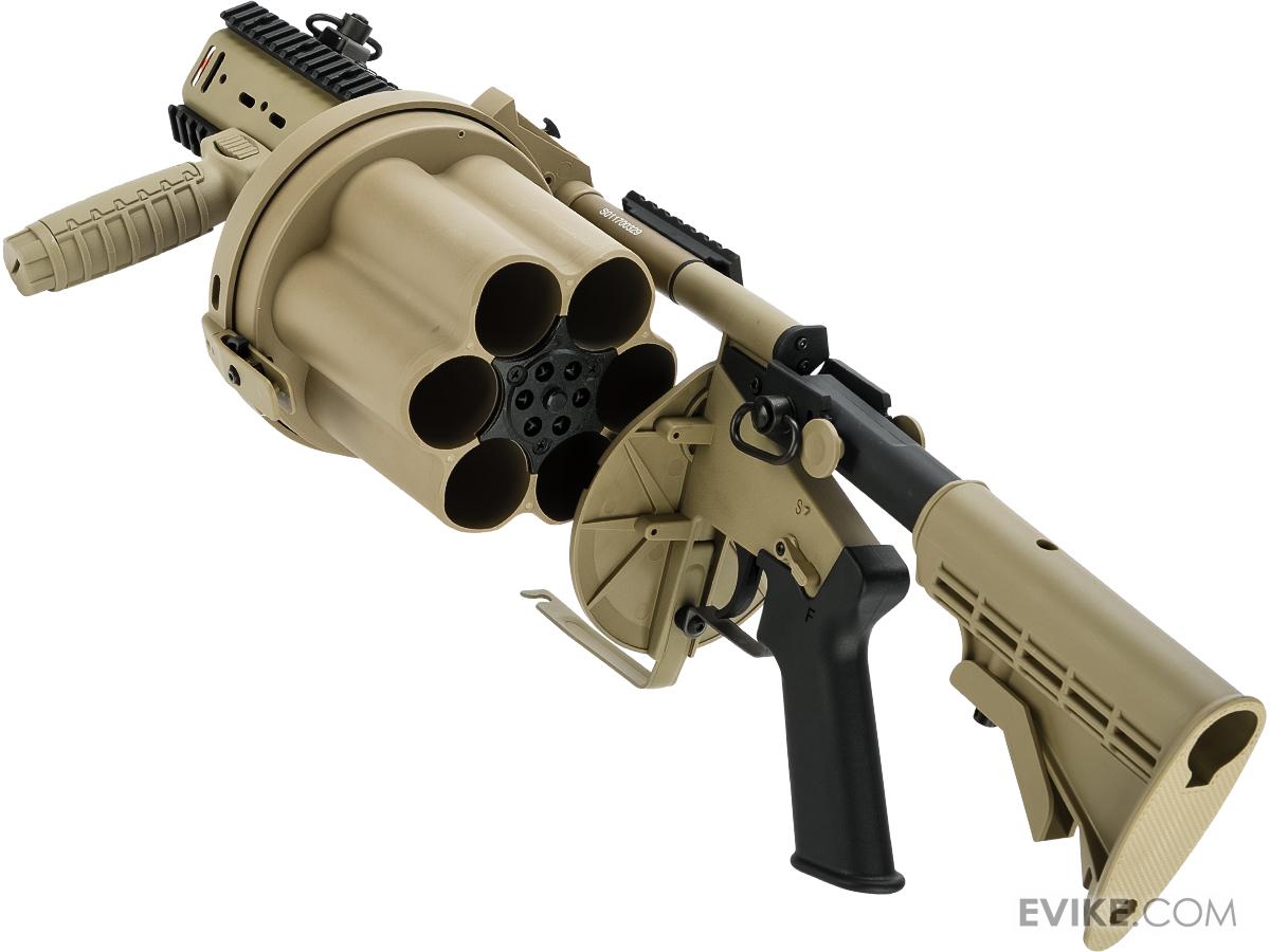 ICS MGL Full Size Airsoft Revolver Grenade Launcher (Color Tan Gen.2
