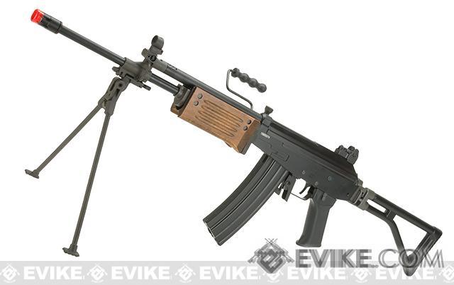 ICS Full Metal Galil ARM Airsoft AEG Rifle with Side Folding Stock  (Model: Real Wood with Bipod)