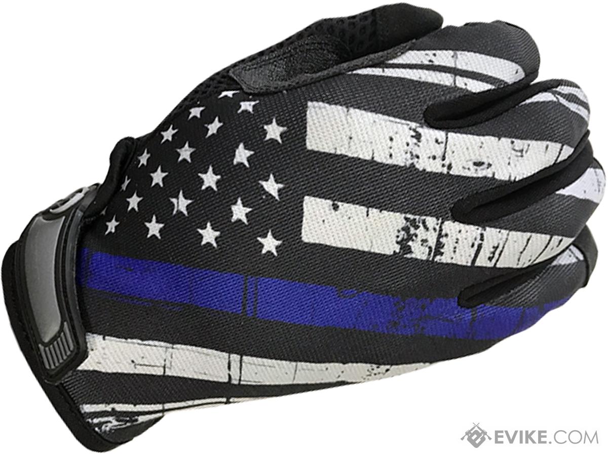 Industrious Handwear Unlined Gloves (Model: Blue Line American Flag / Full Finger / XX-Large)