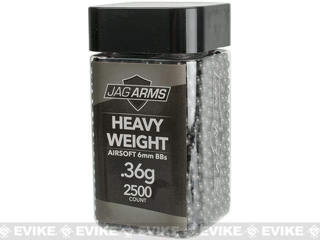 JAG Armament Heavyweight Match Grade 6mm Airsoft BBs (Weight: .36g / 2500 Rounds / Black)