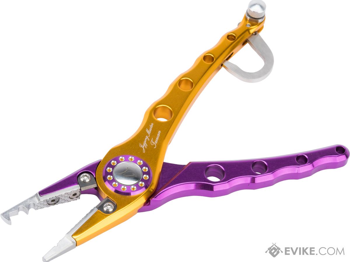 Jigging Master Elite Fishing Large Plier w/ Integrated Hand Gaff (Color: Purple / Gold)