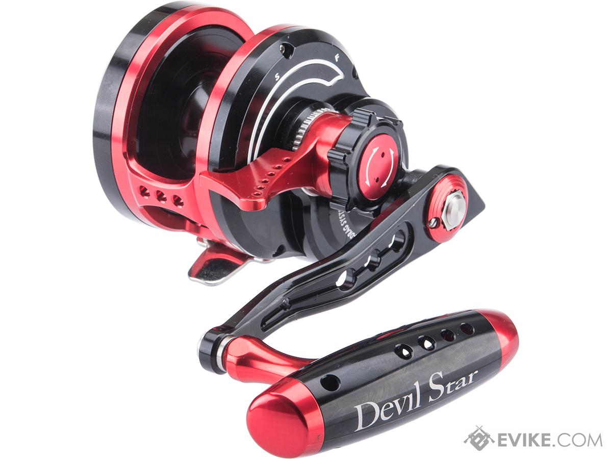 Jigging Master Wiki Devil Star Twin-Drag Fishing Reel (Model: 3000H /  Black-Red / Right Hand)