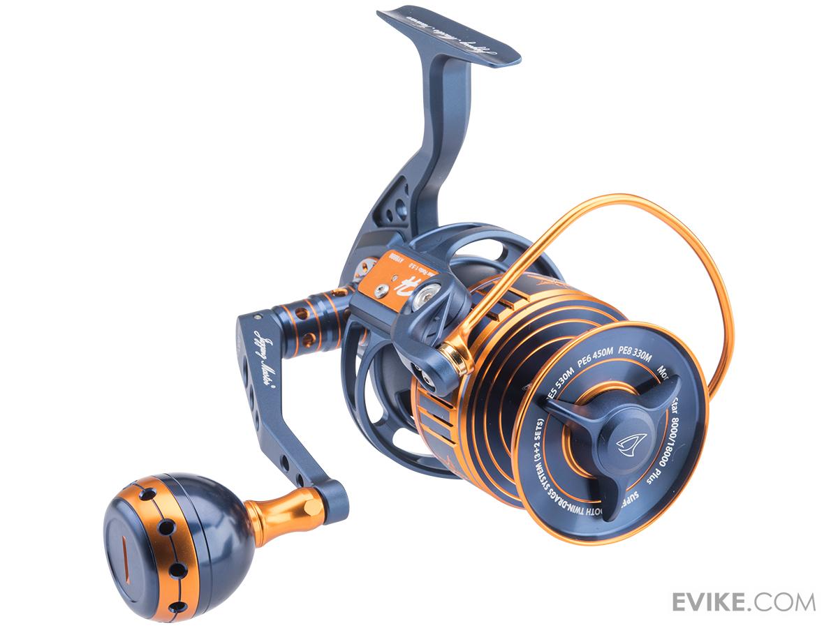 Jigging Master Monster Game Spinning Fishing Reel w/ Round Knob (Model:  8000H-18000S / Blue-Gold)