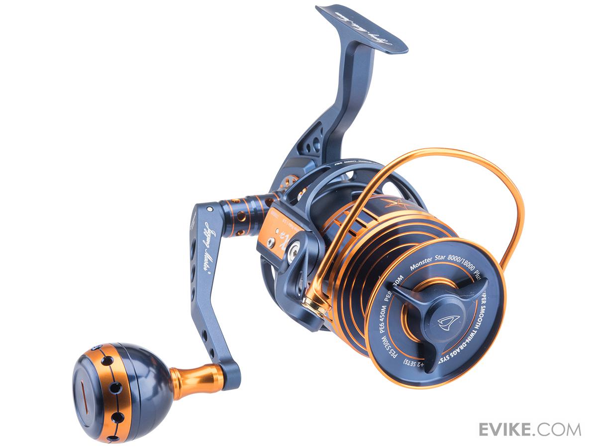 Jigging Master Monster Game Spinning Fishing Reel w/ Round Knob (Model:  8000XH-18000S / Blue-Gold)