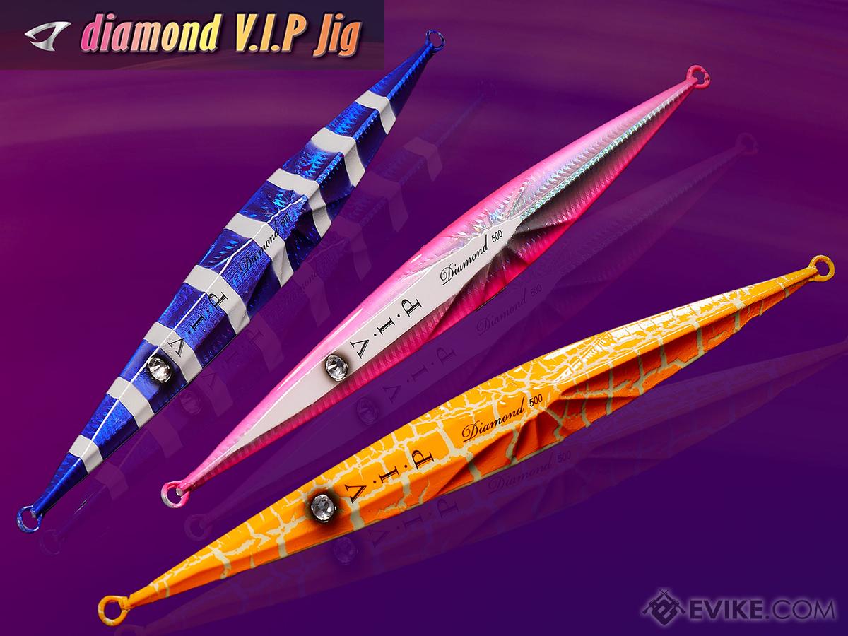 Jigging Master Diamond VIP Long Fishing Jig w/ 3D Eye (Color: Blue & White Stripes / 500g)