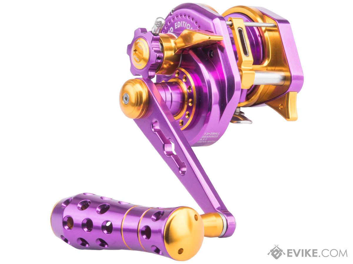 Jigging Master Wiki Jigging VIP Fishing Reel w/ Turbo Knob (Color:  Purple-Gold / VS-1500XH / Right Hand)