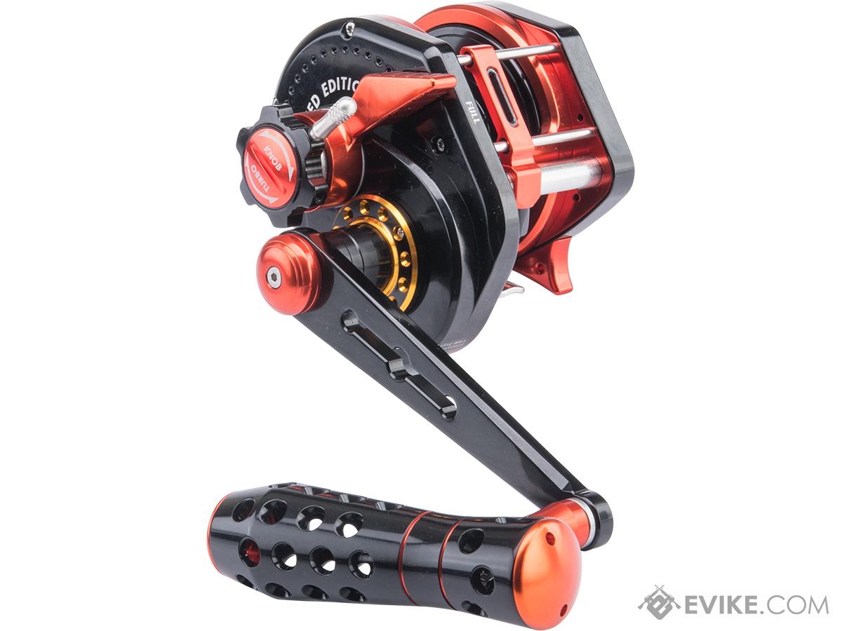 Jigging Master VIP Limited Edition Wiki Violent Slow Lever Wind Fishing Reel w/ Automatic Line Guide (Model: 3000XH / Right Hand / Black - Orange)
