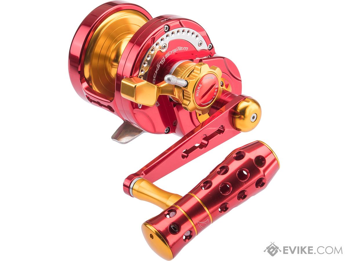 Jigging Master Monster Game High Speed Fishing Reel w/ Turbo Knob (Color:  Red-Gold / PE5 / Right Hand)