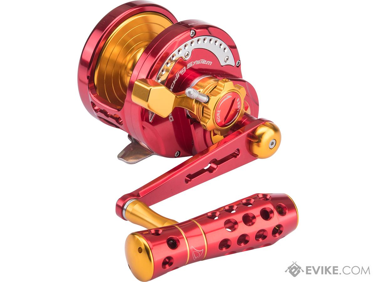 Jigging Master Monster Game High Speed Fishing Reel w/ Turbo Knob (Color:  Red-Gold / PE7 / Right Hand)