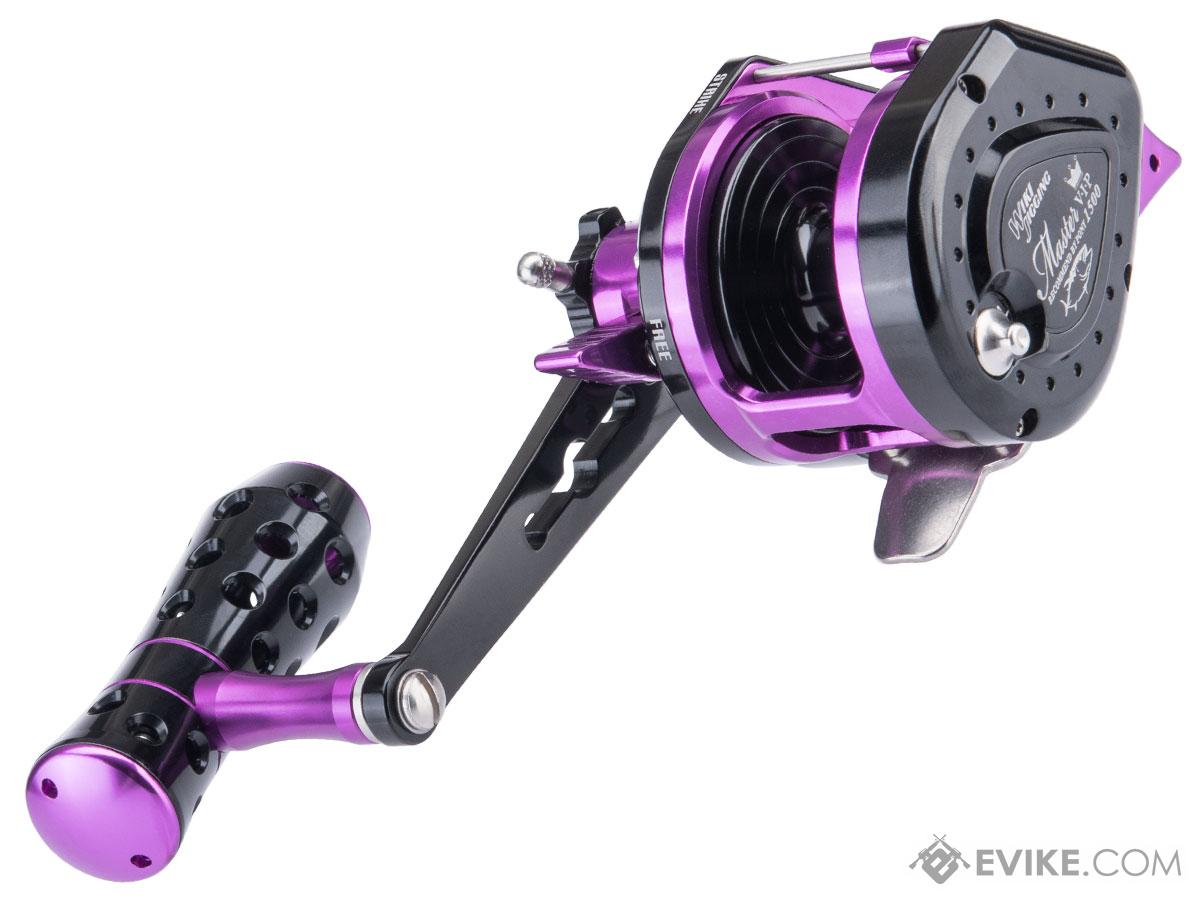 Jigging Master VIP Limited Edition Wiki Violent Slow Lever Wind Fishing Reel w/ Automatic Line Guide (Model: 1500XH / Left Hand / Black / Purple)