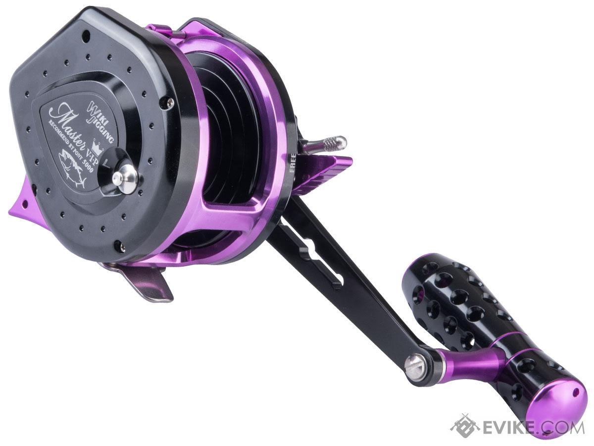 Jigging Master VIP Limited Edition Wiki Violent Slow Lever Wind Fishing  Reel w/ Automatic Line Guide (Model: 5000H / Right Hand / Black / Purple)