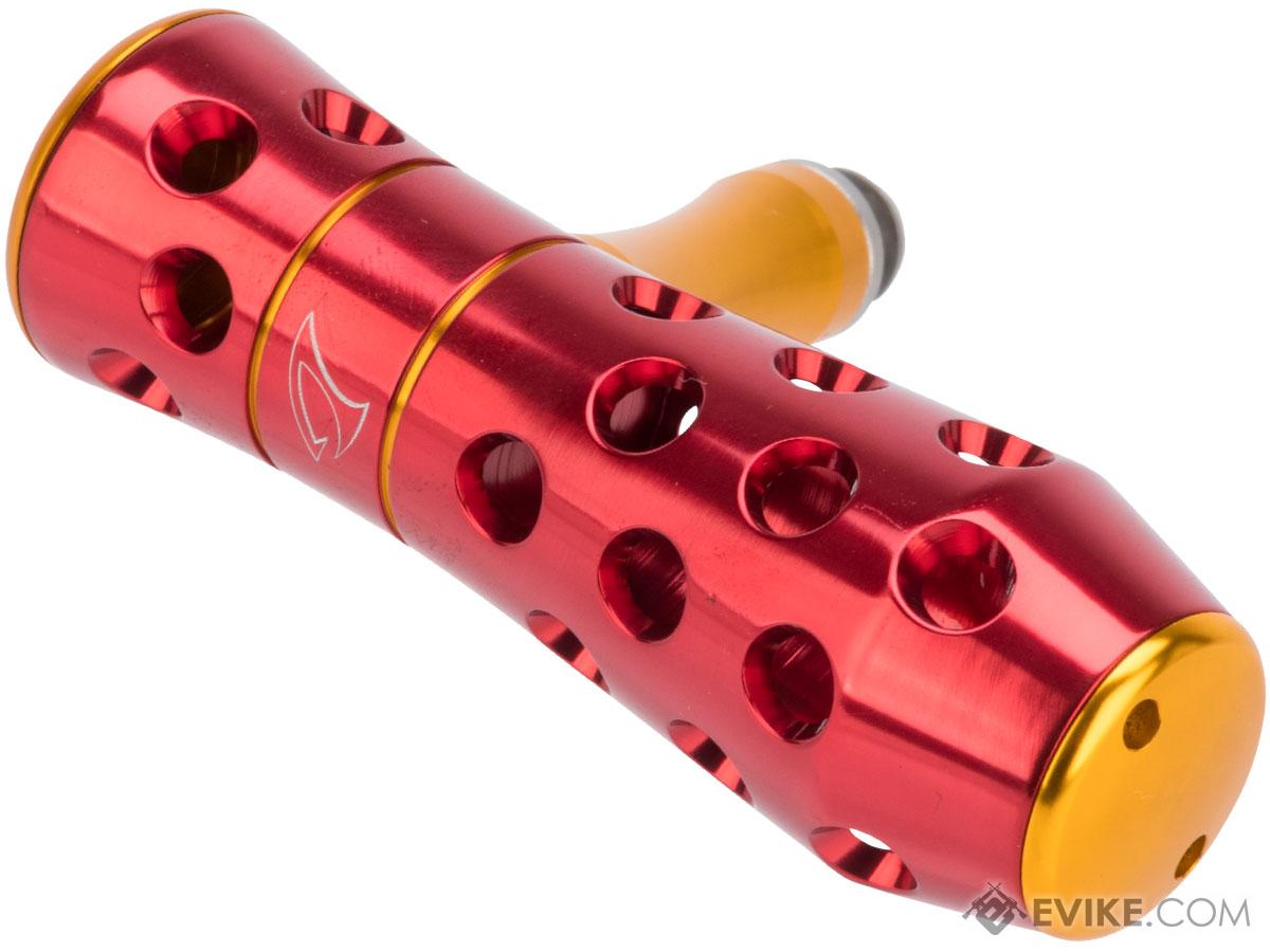 Jigging Master CNC Aluminum JM Ergonomic Two Bearing T-Bar Handle (Model: Small / Red & Gold)