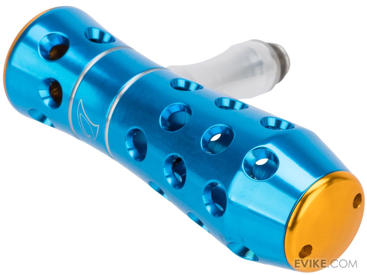 Jigging Master CNC Aluminum JM Ergonomic Two Bearing T-Bar Handle (Model: Small / Blue & Gold)