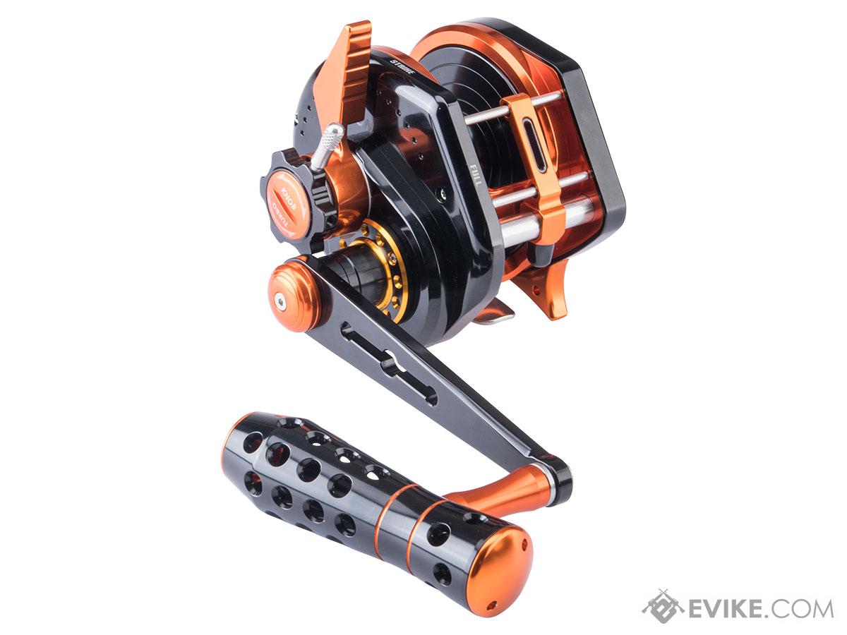 Jigging Master VIP Limited Edition Wiki Violent Slow Lever Wind Fishing Reel w/ Automatic Line Guide (Model: 5000H / Right Hand / Black - Orange)