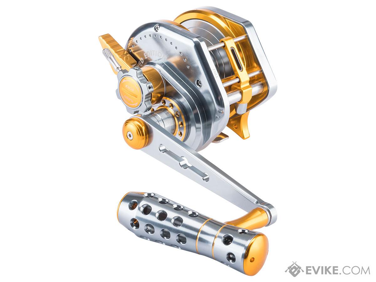 Jigging Master VIP Limited Edition Wiki Violent Slow Lever Wind Fishing Reel w/ Automatic Line Guide (Model: 5000H / Right Hand / Titanium Gold)