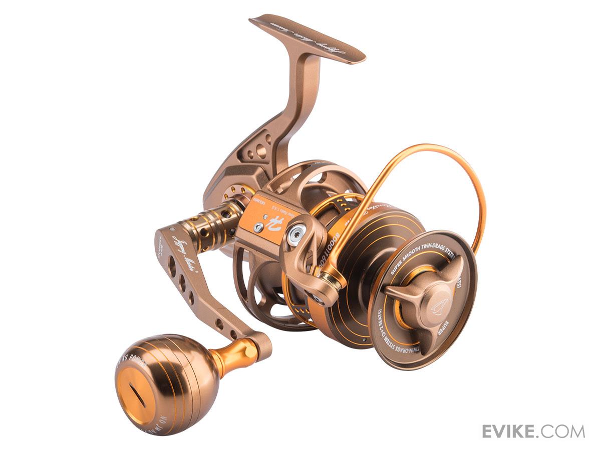 Jigging Master Monster Game Spinning Fishing Reel w/ Round Knob (Model: 8000H-16000S / Brown-Gold)