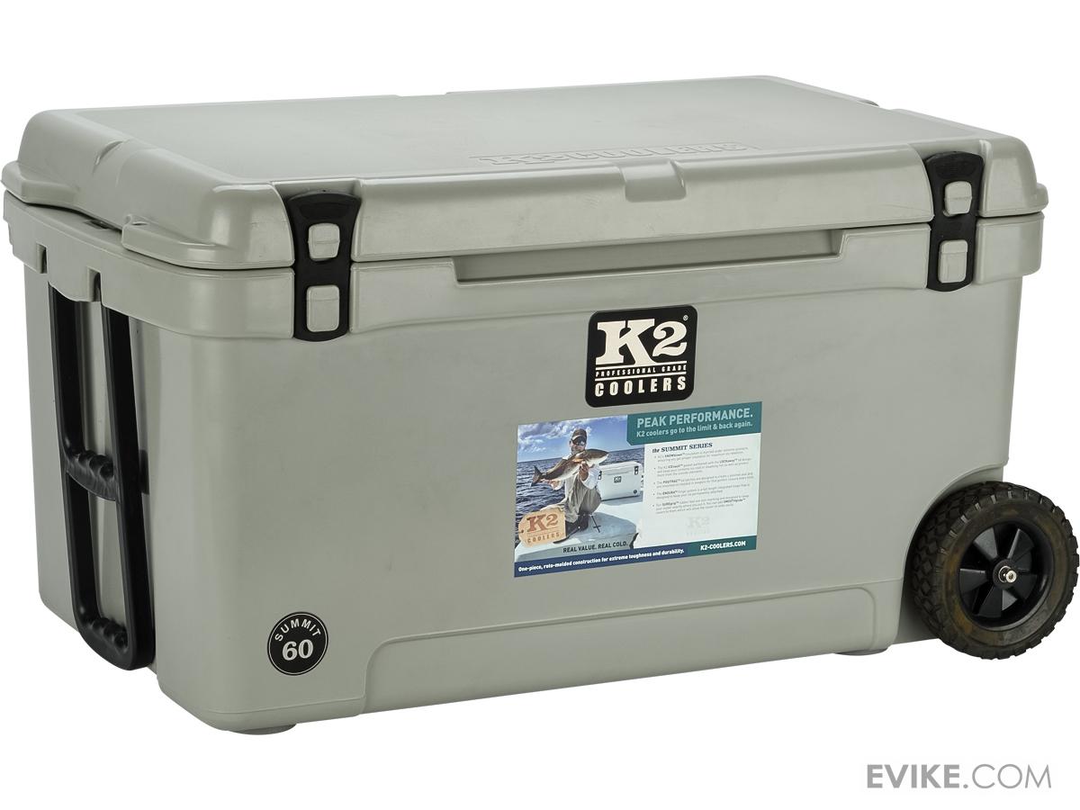 K2 Coolers Summit Ice Chest (Model 60 w/ Wheels / Steel Grey), MORE