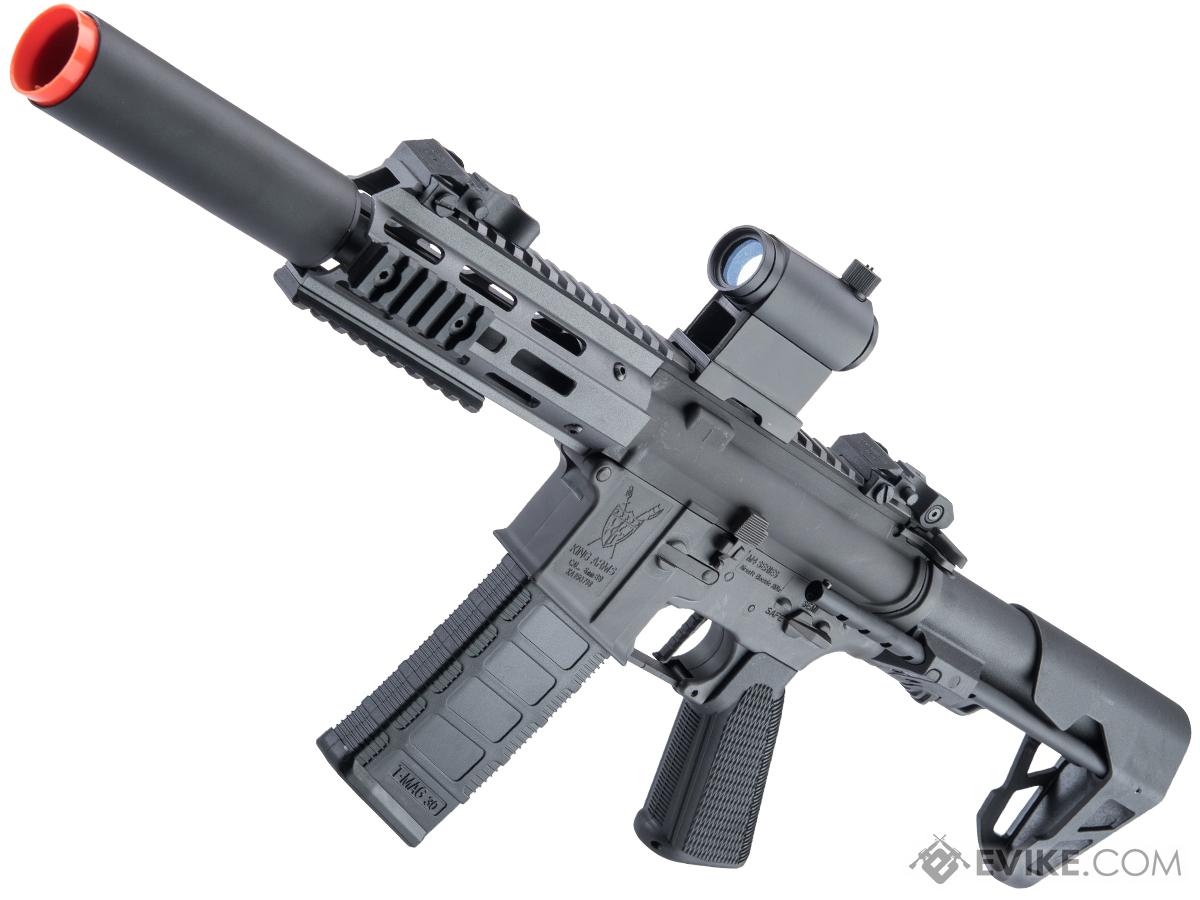 King Arms M4 PDW SBR Airsoft AEG Rifle (Color: Grey / Silenced M-LOK)