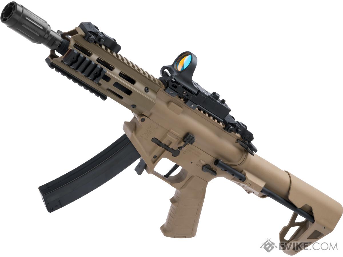 King Arms PDW 9mm SBR Airsoft AEG Rifle (Color: Desert Earth / M-LOK)