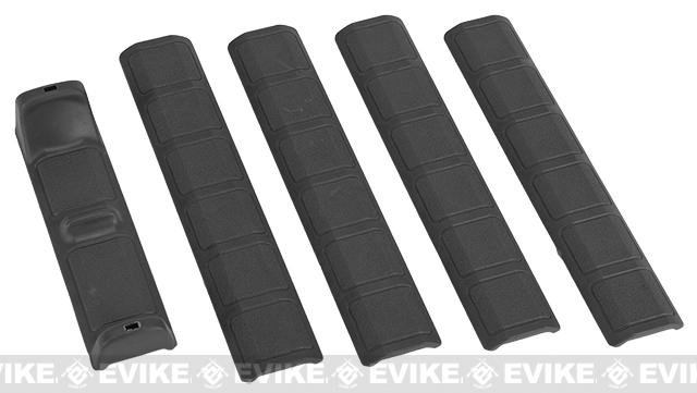 G&P Keymod Panel Hand Stop w/ Soft Rubber Rail Covers - 5 Pack (Color: Black)