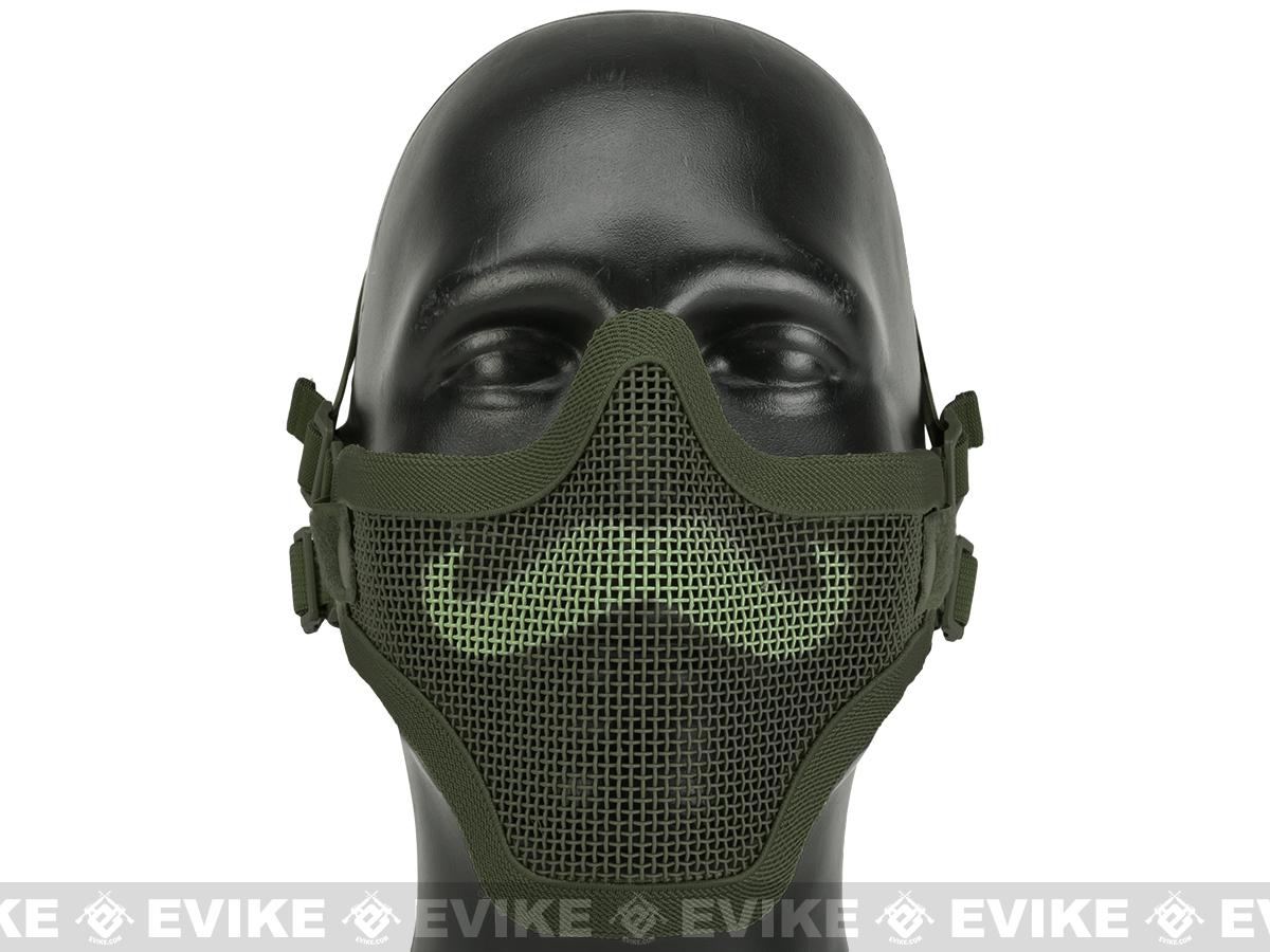 Iron Face Carbon Steel Mesh "Moustache" Lower Half Mask (Color OD Green), Tactical